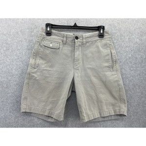 Goodale Men's Chino Shorts Khakis Size 30 Solid Beige Slash Pockets 100% Cotton